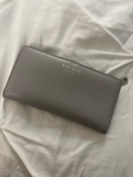 kate spade Handbags - kate spade Grey Pebbled Leather Wallet